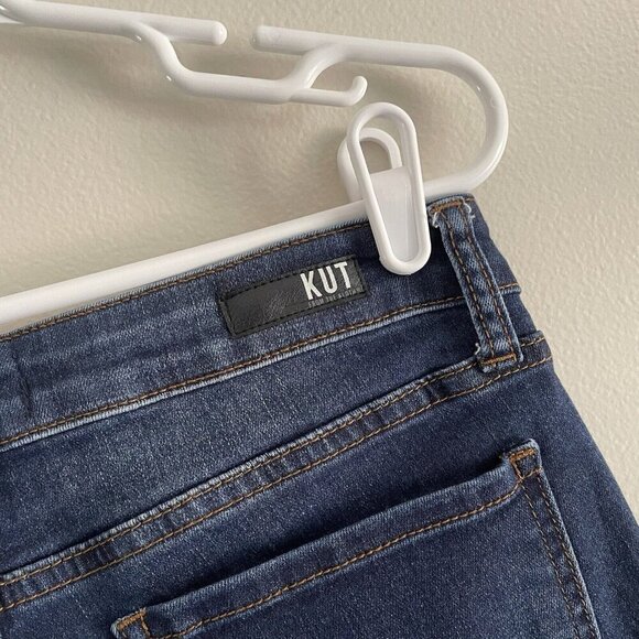 Kut From The Kloth Women SZ 4 Blue Dark Wash Catherine Boyfriend Raw Hem Jeans - Picture 8 of 11